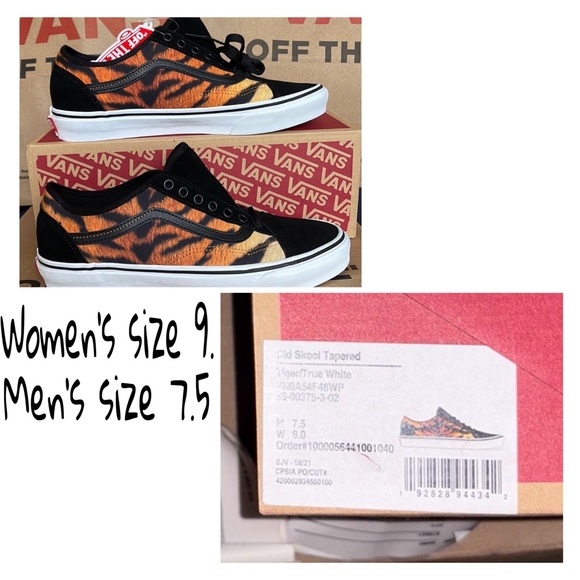Vans Black and Orange Animal Print Sneakers - Picture 5 of 5